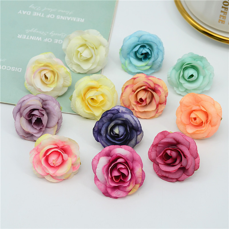貴妃バラの花頭模造小バラの花ウェディングフラワーコンフェッショナル装飾シルクフラワー素材パックフラワーボックス卸売|undefined