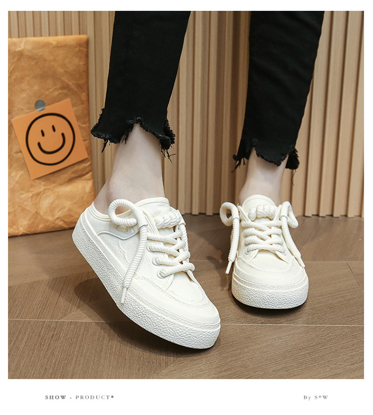 VASIBAEN Niche Design Half-support 2023 Poletje Novi platneni čevlji Lazy One pedal all-match superge trend_voghion.com