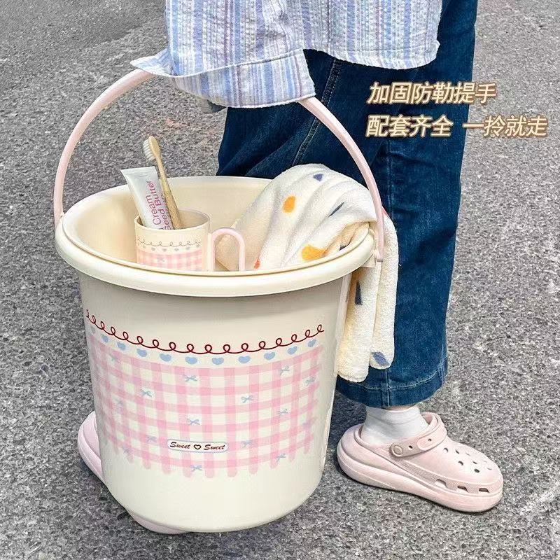 宿舍必备洗漱套装大学生住校开学宿舍好物女洗澡用品塑料手提桶盆|undefined