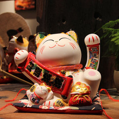 Large Lucky Cat Automatic Hand Shaking Front Desk Decorative Item for Business Bank Opening Home Creative Gift Ceramic Lucky Cat 