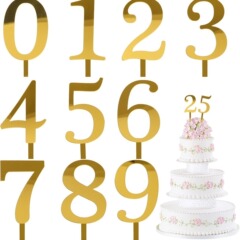 アクリル10個入り数字0-9結婚式記念日ケーキプラグイン誕生日パーティー焙煎装飾道具