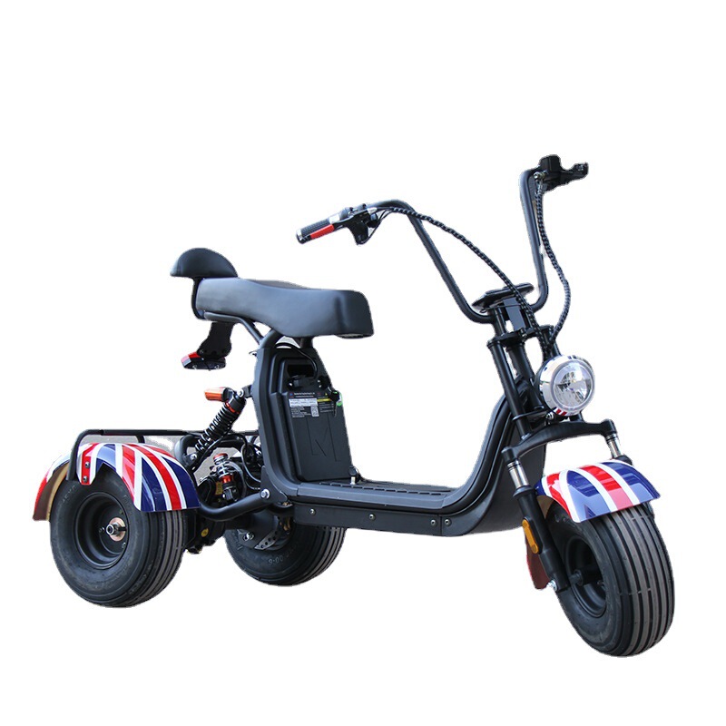 2022 Harley electric car Big Wheel wide tire three-wheeled skateboard bicycle two-wheeled battery car adult pedal scooter