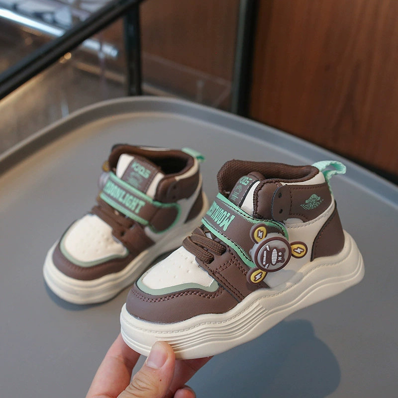 Высокие спортивные кроссовки, вращающийся милый ветерок игрушка, детская повседневная обувь для девочек, осень, сезонный тренд, мигающий свет