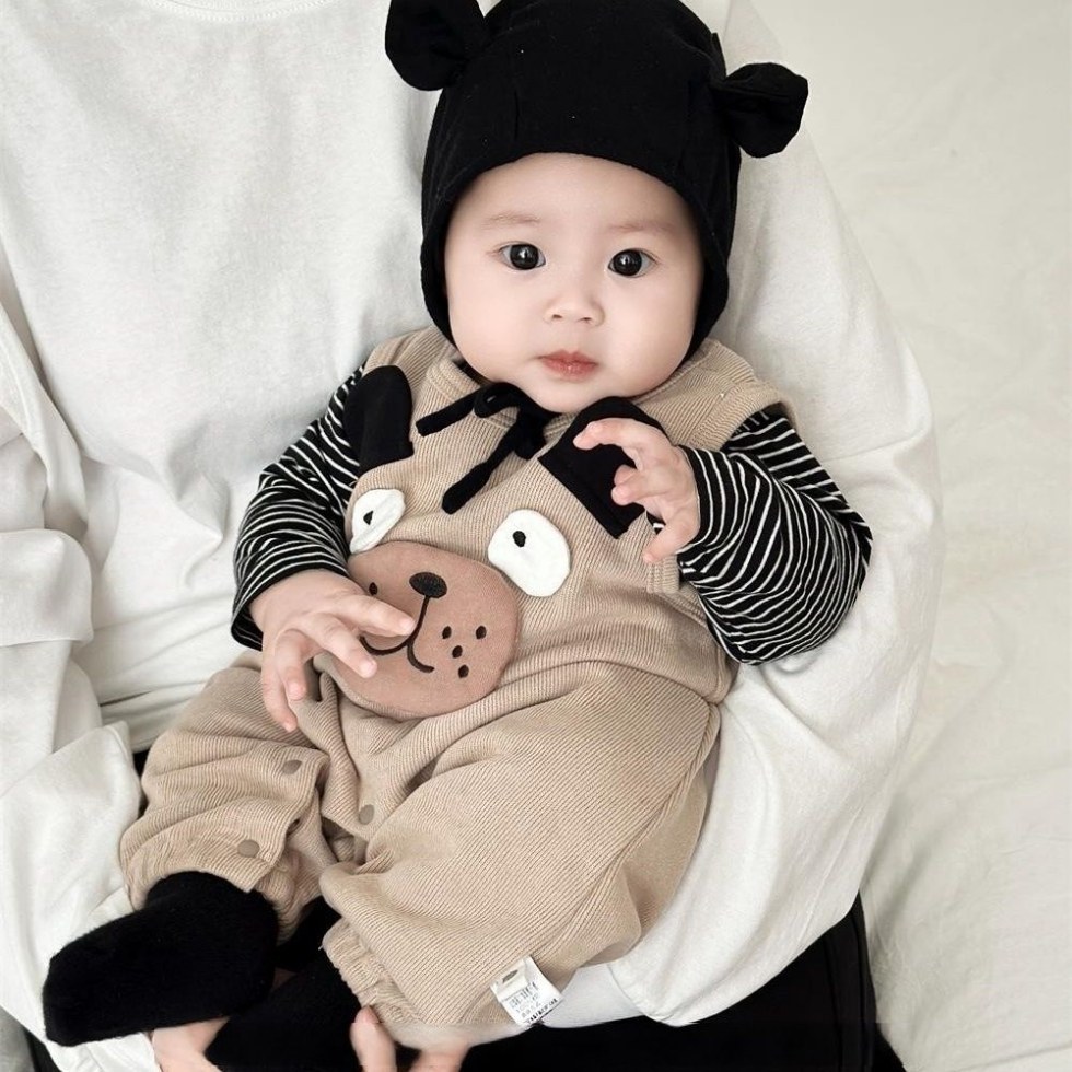 秋季套装婴儿幼儿连体衣秋装超萌可爱动物造型背带裤两件套外出服