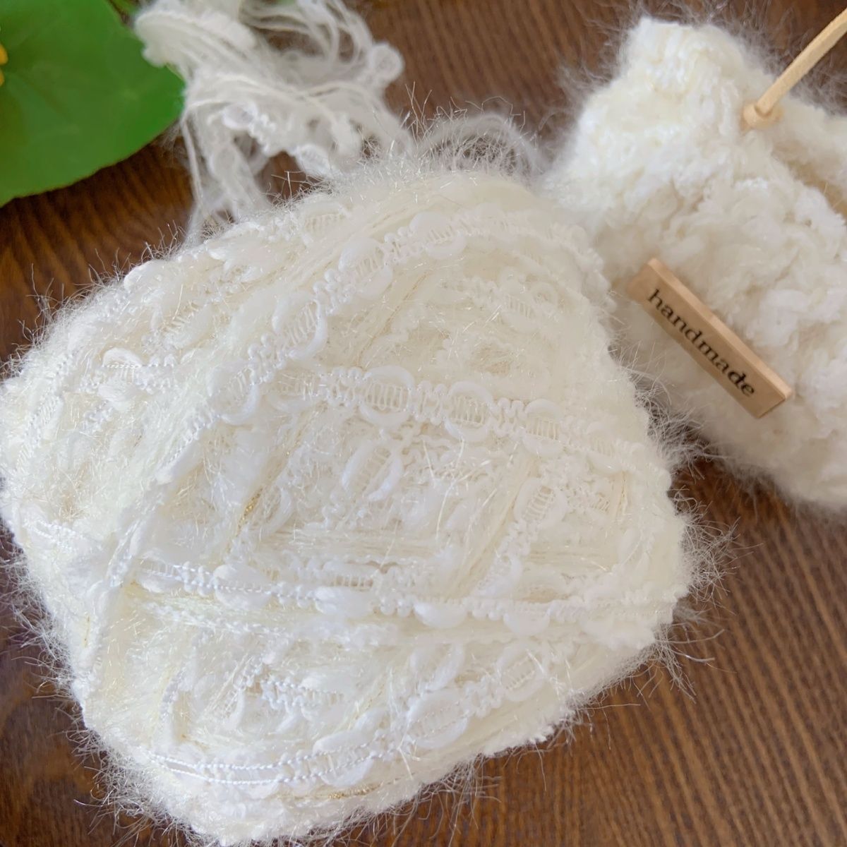 上新【白色花嫁】白色手混线特色线毛线手编包包围巾饰品等其他