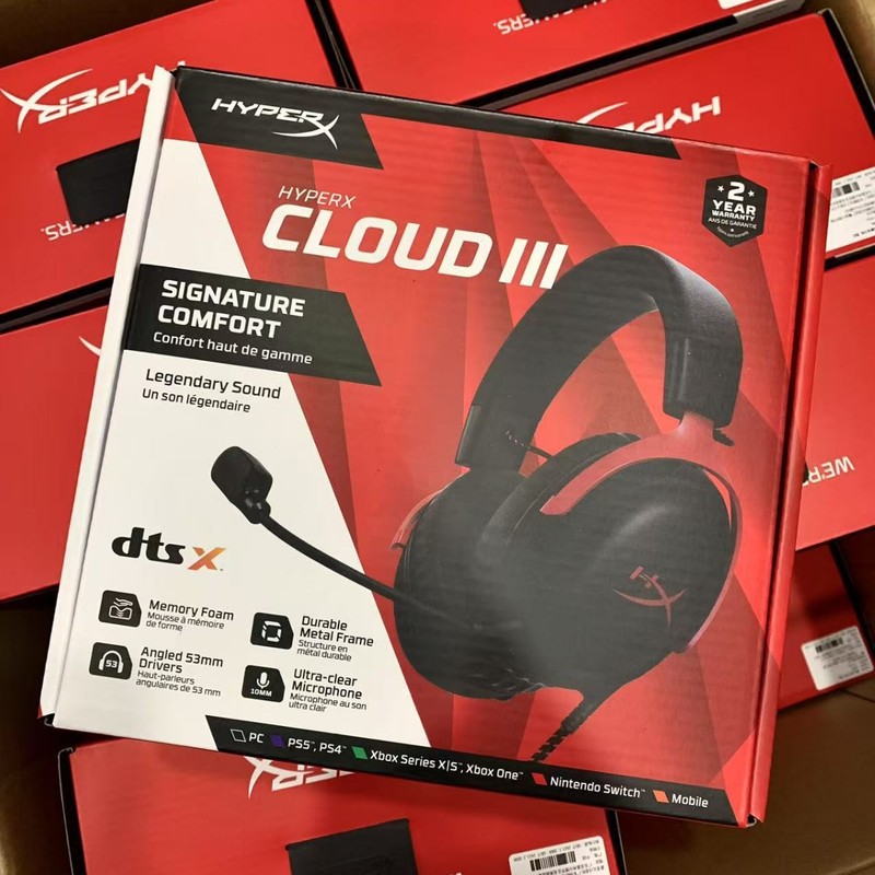 Hyperx Cloud Iii Head-Mounted Gaming Headset Hurricane Third Generation Professional E-Sports Genuine Export Hot Model