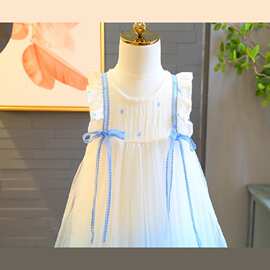 女童白纱超仙蓬蓬裙渐变色 节日礼服女宝宝连衣裙 仙女雪纺公主裙