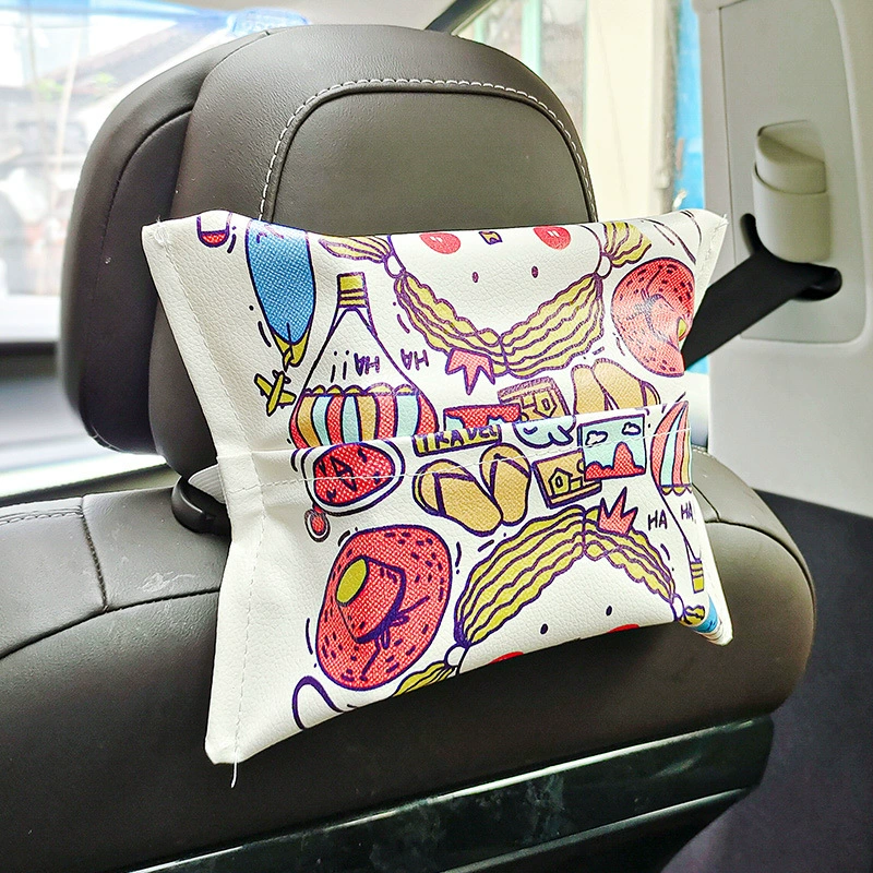 Креативная Милая автомобильная коробка для салфеток Многоцелевая Автомобильная подвесная коробка Подъемный бумажный пакет Автомобильная домашняя сумка для хранения салфеток двойного назначения