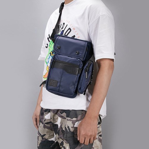 Cross-border exclusive men's chest bag, waterproof and wear-resistant, European and American sports leg bag, casual Oxford cloth fashion waist bag