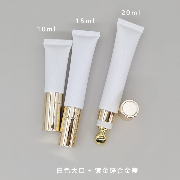 En stock manguera cosmética 10ml15ml20mlg crema de ojos esencia leche oro plata aleación zinc cerámica/cabeza eléctrica