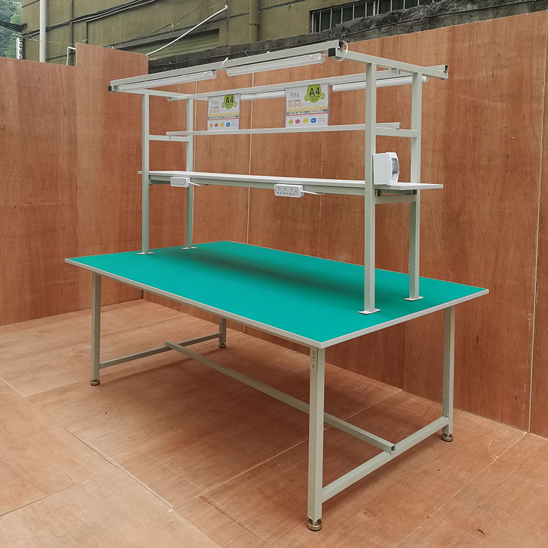 工場直売の静電気防止作業台には、ランプ付きの作業テーブルが厚くて安定した両面の静電気防止作業台があります。|undefined