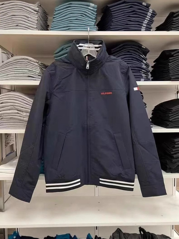 2025 Tommy Spring and Autumn Stand Collar Jacket Men's Korean Style Simple Casual Autumn Coat Men's Top