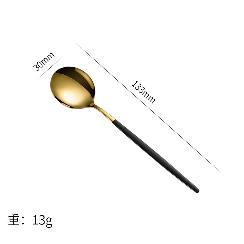 Small soup spoon black gold