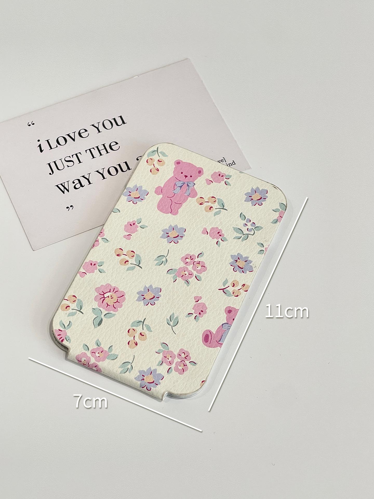 Espejo plegable lindo oso de alto valor facial portátil dormitorio de estudiantes de escritorio de escritorio para el hogar espejo de vestir