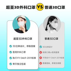 超亞薄款3D立體醫用外科醫用級獨立包裝三層防護成人時尚