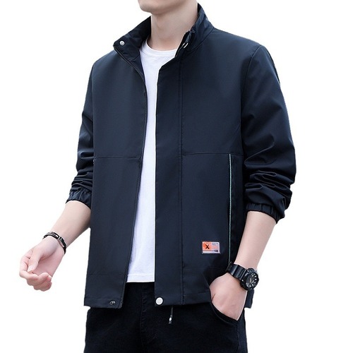 Casual Jacket for Men Spring and Autumn Season Collar Fashion Korean Style Slim Fit Outerwear Solid Color Versatile Top Men's Fashion Trend