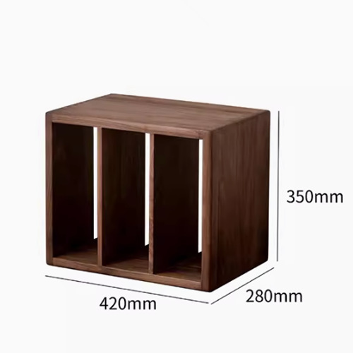 Made of solid wood, load-bearing, hot sale promotion] three-compartment model, walnut color