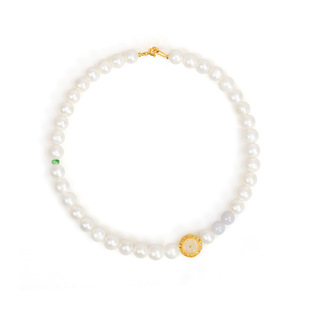 in stock natural freshwater pearl necklace women's S925 sterling silver plated 18k gold short source factory a generation of hair