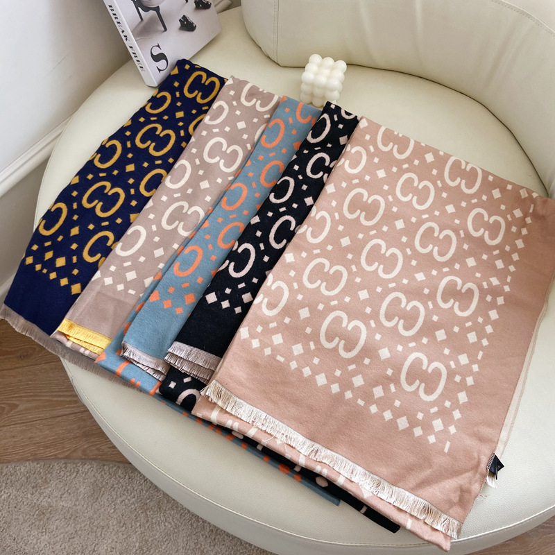 2021 Venta caliente estilo británico engrosada larga manta de lana chal de Cachemira-como diseño de lujo inspirado bufanda de invierno