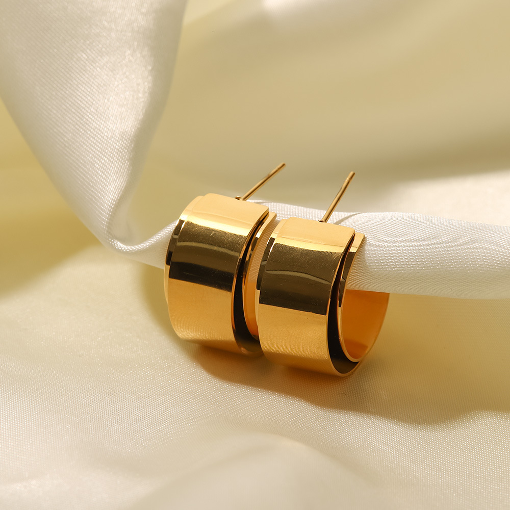 Fashion Geometric Stainless Steel Plating Ear Studs 1 Pair