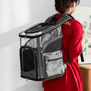 Cat Bag Transparent Steel Wire Pet Bag Breathable Large Capacity Cat and Dog Backpack Cat Pet Space Capsule Bag
