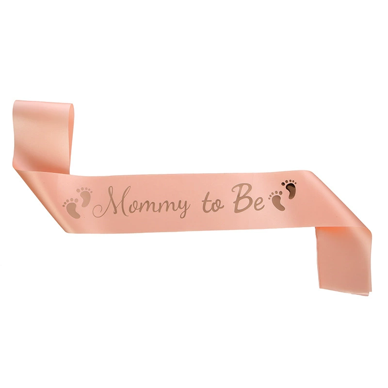 [跨境欧美迎婴派对准妈妈绶带礼仪带 Mommy to be烫金腰带脚印肩带]