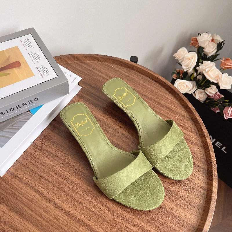Minimalistic high slide, slippers, beach footwear, matte heel sticker, 4cm