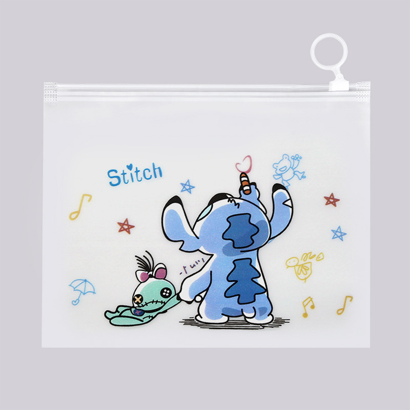 Oso fresa bolsa de almacenamiento máscara cosméticos impermeable sellado bolsa de almacenamiento temporal perro oreja grande lindo dibujos animados estrella Delu lápiz caso