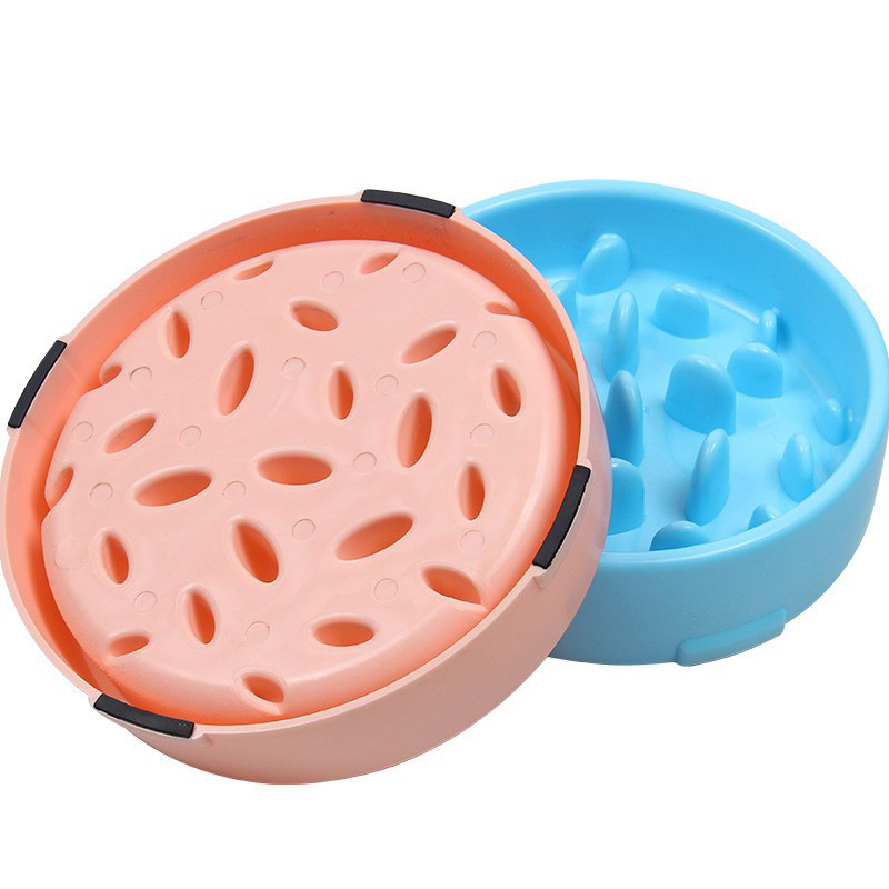 Nueva mascota tazón de comida lenta anti-estrangulamiento perro tazón gato tazón anti-golpe engrosada mascota Slow Food Bowl suministros para mascotas al por mayor