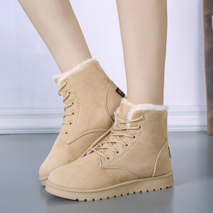 Women's Short Boots Warm Cotton Shoes Lace-Up Student Korean Version Manufacturer Wholesale 2024 Dropshipping Winter New Snow Boots