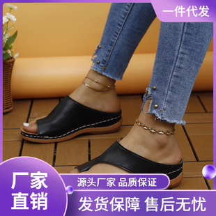 2024 New in stock Women's foreign trade in stock new sandals wedge toe women's sandals mixed batch delivery