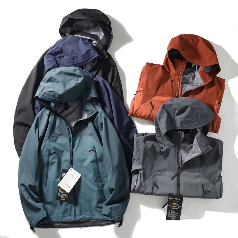 Spring and Autumn Outdoor Hard Shell Jacket Color Matching High-end Adhesive Rainproof Waterproof Jacket Jacket for Couples All-match
