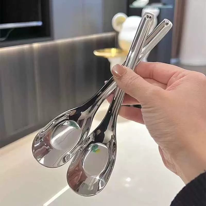 Оптовая ложка слитка нержавеющей стали Китайская утолщенная ложка Ресторан домашний суп ложка студент детская ложка