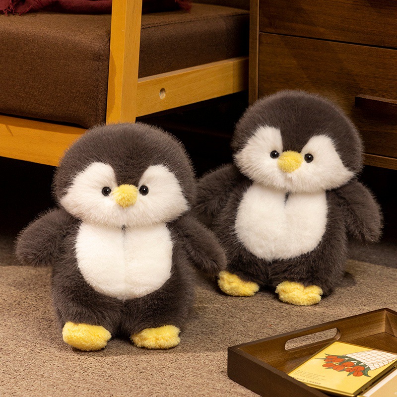 Penguin Baby Zapatillas de algodón mujeres lindas bolsas de pelusa Penguin hogar de fondo grueso invierno damas interior calentamiento zapatillas de lana