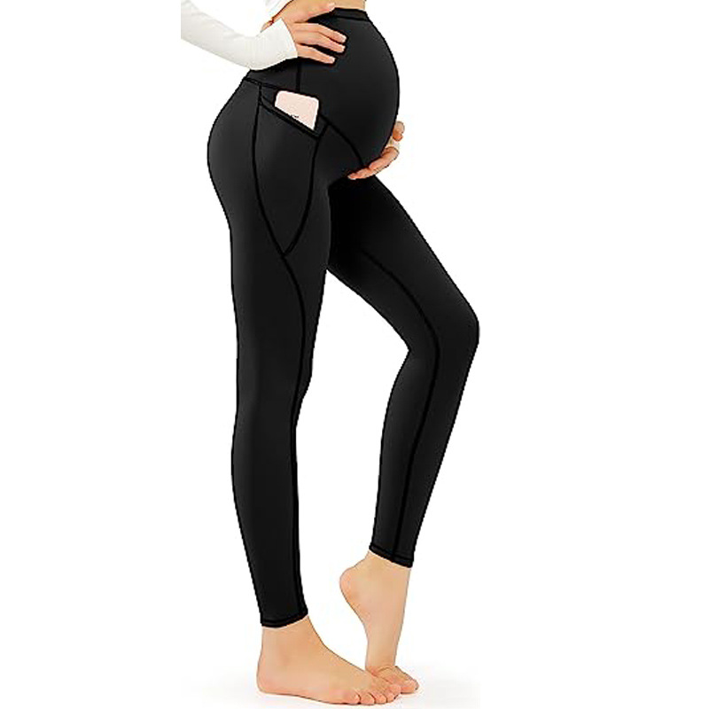 Dameskleding zwangere vrouwen hoge taille elastische sport training zak yoga broek leggings XY8 17 buikondersteuning_voghion.com