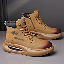 马丁靴男新款秋冬高帮真皮靴子休闲皮鞋冬季加绒英伦风工装短靴