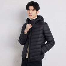 出口韩国男士男式新国标90白鸭绒轻薄款羽绒服立领休闲宽松大码