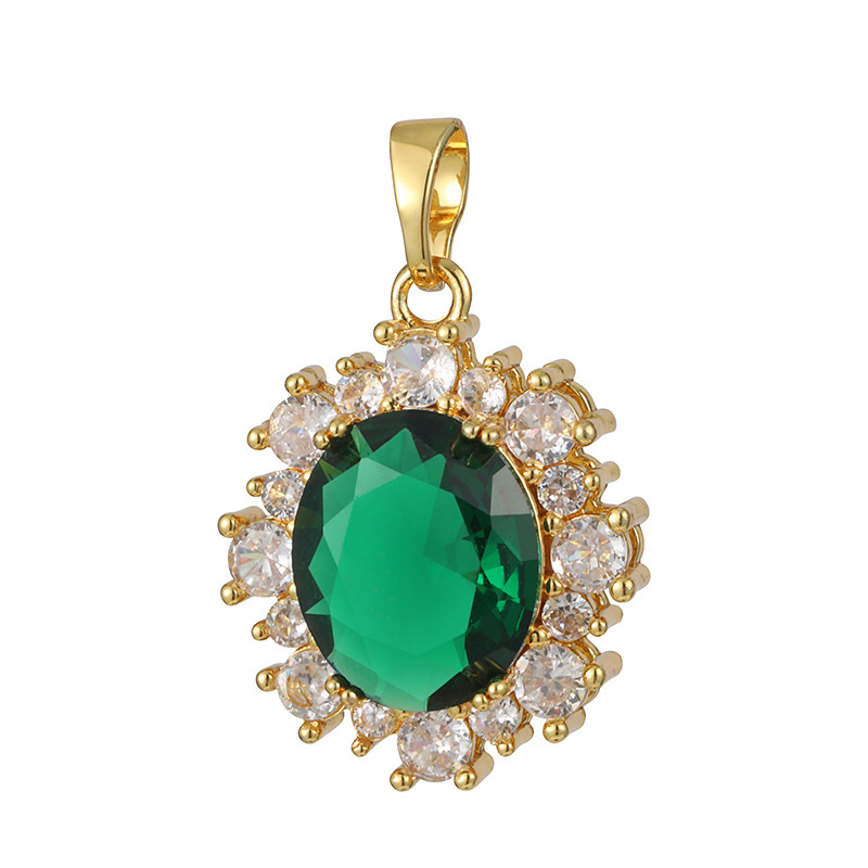 Joyas transfronterizas colgante de rubí esmeralda ligero de lujo accesorios de acero de titanio collar no decolor cadena clavícula