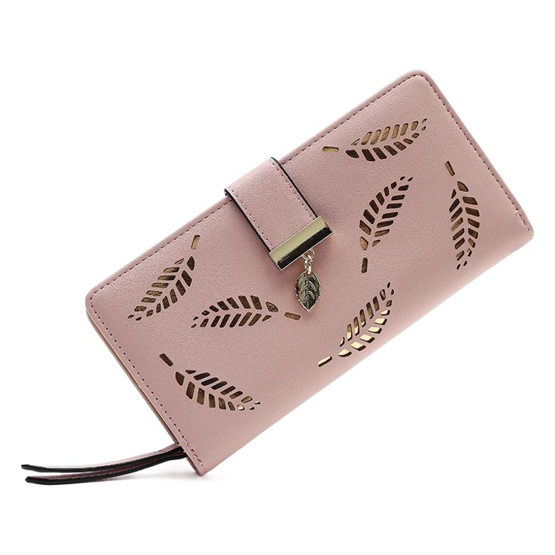 2026 Korean Fashion New Style Women's Long Wallet 80% off Hollow Leaf Design Wallet Clutch Bag Phone Bag Card Holder