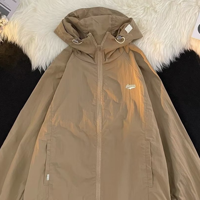 Men's summer thin sun protection jacket, outdoor functional windbreaker, high street hooded sun protection coat, high cost-performance
