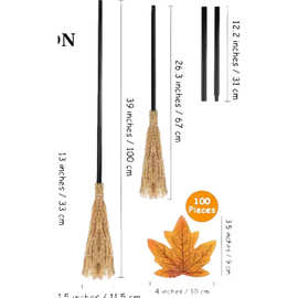 万圣节扫把红绳扫帚挂饰  女巫扫把玩具配件巫婆装饰挂件 大扫把