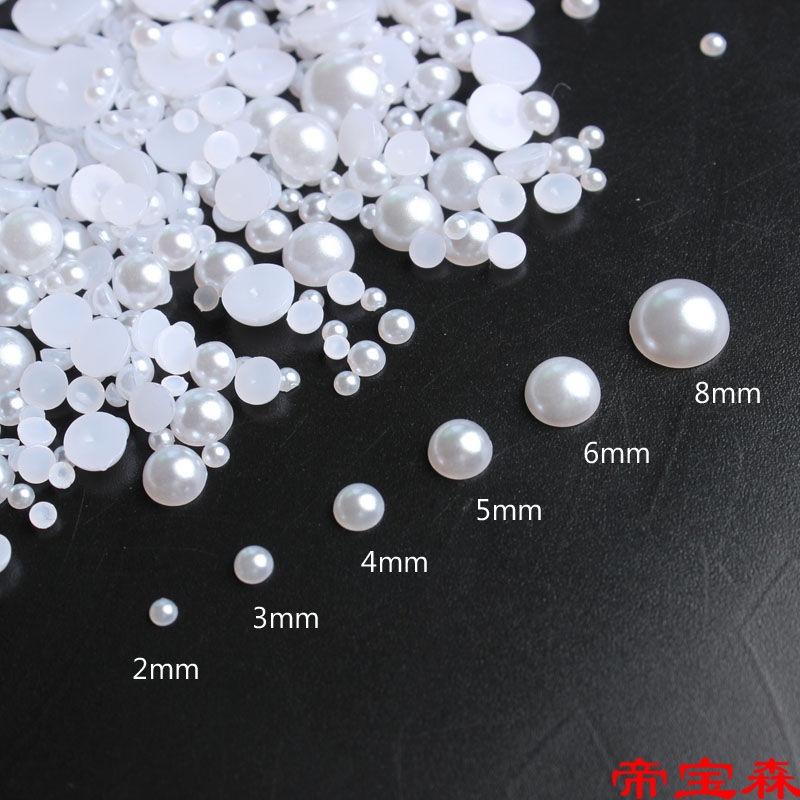 Send glue 1000 size Semicircle Pearl DIY Colorful Nail enhancement Jewelry Hairpin Clothes & Accessories Flat bottom Pearl