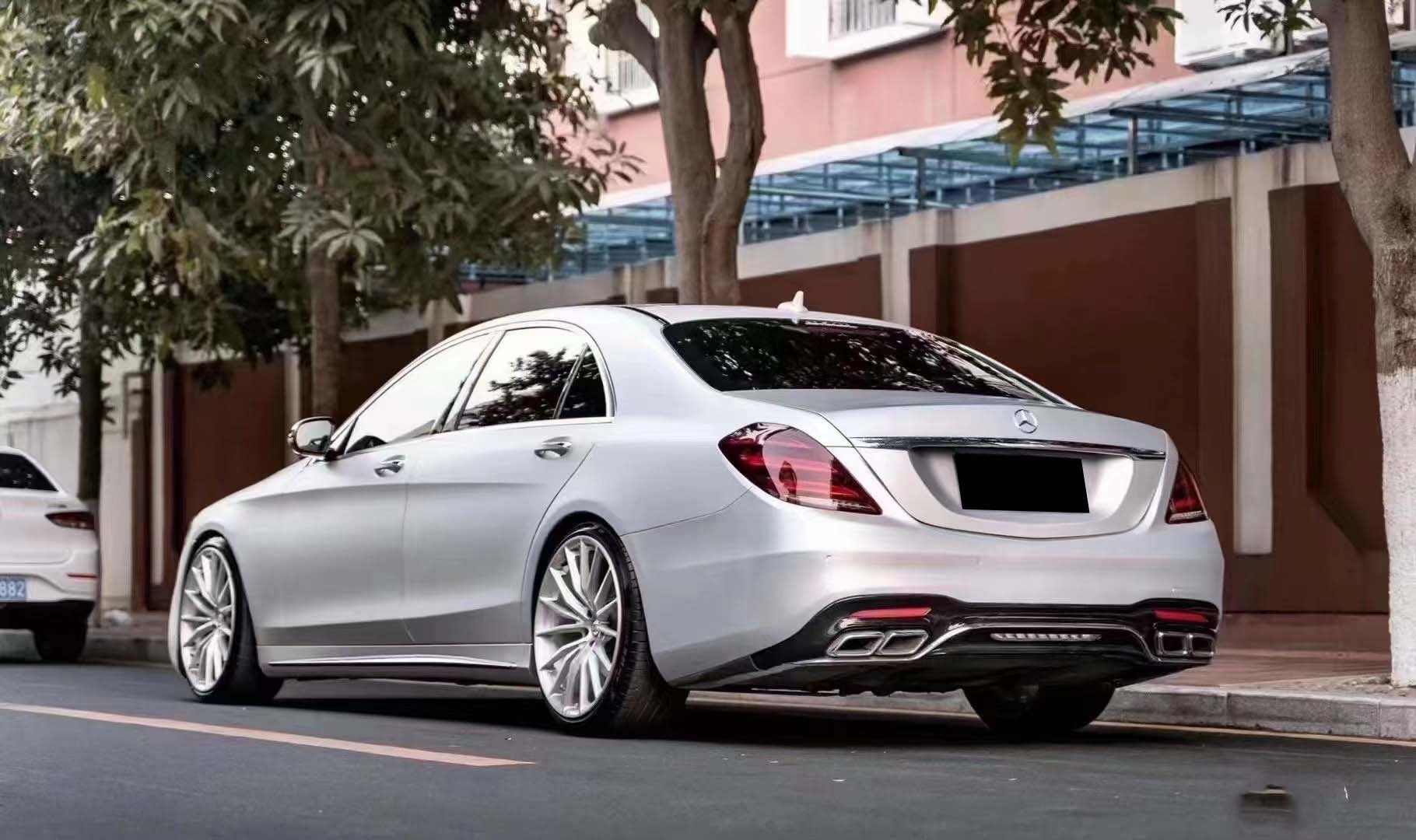 Suitable for 18-20 Model Mercedes-Benz S-Class W222 Late-Model Versions, Modified S63/S65Amg Body Kit, Front and Rear Bumper Grille Set
