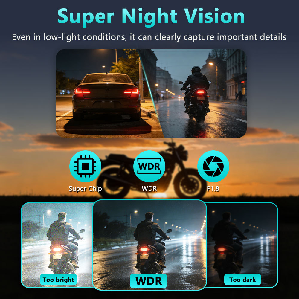 Cross-Border Wide-Angle Wifi Waterproof Outdoor Camera Cycling Recorder High-Definition Motorcycle Driving Recorder
