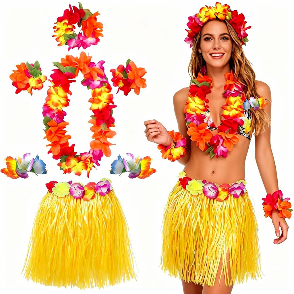 Transfronterizos directos para Hawaii Carnival Party Grass Set Amazon Kindergarten Adult Show Props Hover