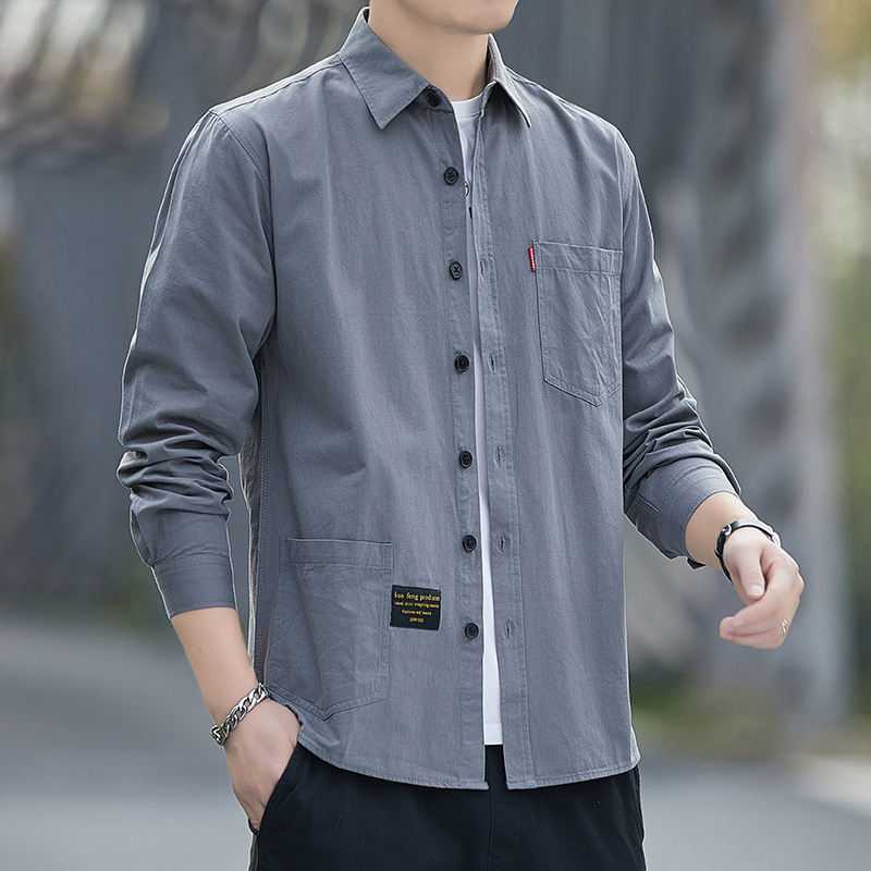 Spring and Autumn clearance leak-picking workwear shirt men's long-sleeved summer thin casual shirt loose all-match sun protection coat