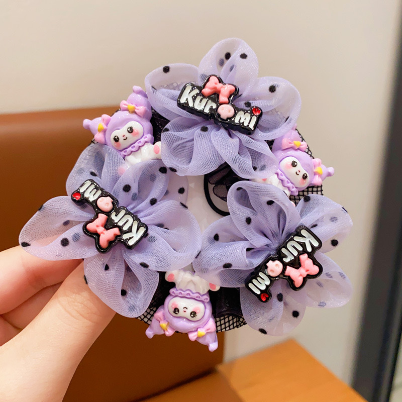 Niños Kuro cabello de la red de baile de bolas de cabeza de la red bolsas lindas flores cabello no daña cabello de cabello