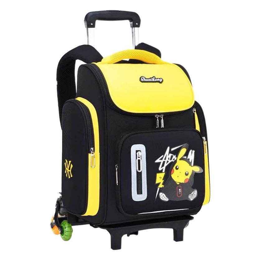 Nuevo grado impermeable de los muchachos de la Escuela Primaria 1, 2, 3, 4, 5 y 6 mochila ligera de la carretilla del cojín de hombro que reduce la carga