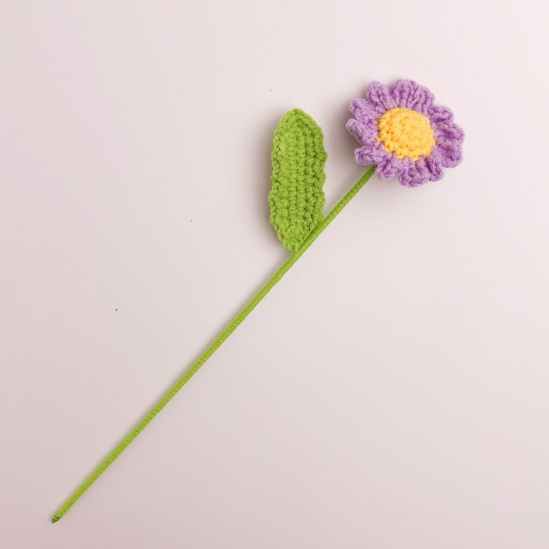 玫瑰花编织花束假花手工钩针仿真花毛线花朵成品情人节教师节礼物|undefined