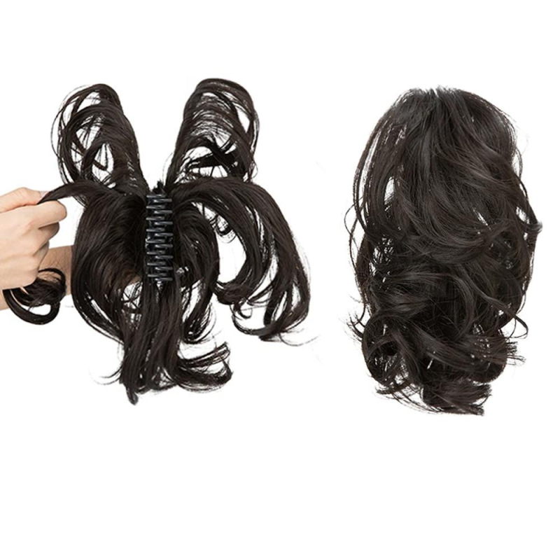 ヨーロッパとアメリカの貿易アマゾンクロスボーダーウィッグショートカーリーヘアスタイリング可能なクリップポニーテールカーリーポニーテール|undefined